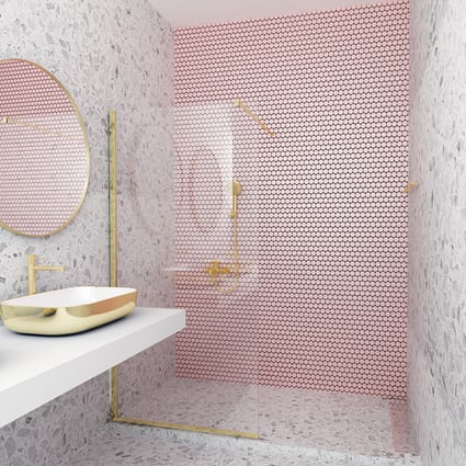 Σταθερό Φύλλο Καμπίνας Walk-In Serena Brushed Gold 200x90 cm